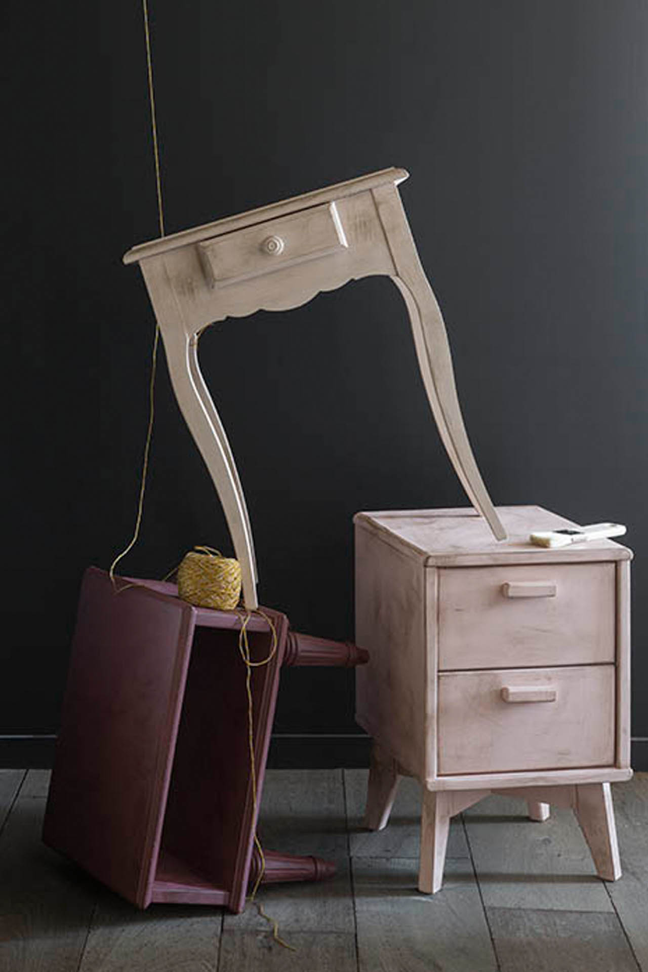 table-chevet-effet-patine